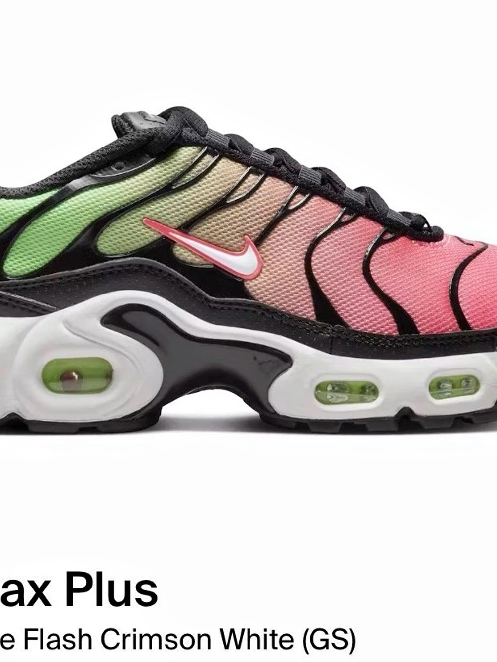 Nike Air Max Plus GS Sneakers Pink & Green Girls US 6.5Y Like New